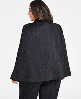 Nina Parker Trendy Plus Studded Cape Blazer