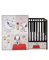 Bedtime Originals Snoopy Love 3-Piece Infant Baby Nursery Crib Bedding Set
