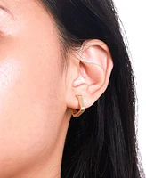 Devata Ribbed Square 14mm Hoop Earrings in 14K Gold, approx. 3.5 grams