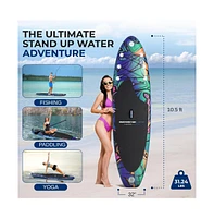 SereneLife Rising Flow Stand-Up Paddle-Board (Sup) with Waterproof Mobile Phone Case, 10'6"