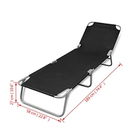 vidaXL Folding Sun Lounger Powder-coated Steel