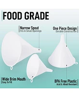 Zulay Kitchen 3-Pieces Plastic Funnel Set - Large, Medium, and Small Kitchen Funnels for Filling Bottles