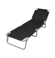 vidaXL Folding Sun Lounger Powder-coated Steel