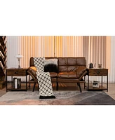 Gymax 2PCS 2-tier Nightstand Bedside End Sofa Coffee Table Bedroom Living Room
