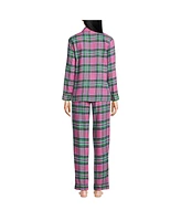 Lands' End Women's Drapey Flannel 2 Piece Pajama Set - Top and Pants