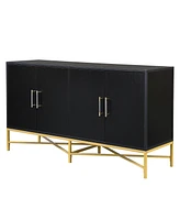Streamdale Furniture Distinctive Features of Four-Door Sideboard with Metal and Cross-Leg Design, Suitable for Living Rooms, Entrance and Study