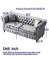 Streamdale Furniture 3 Seats + 3 Seats Combo Sofa Modern living room sofa with solid wood frame and wooden feet, 4 cushions, apartment sofa furniture