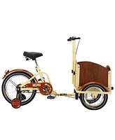 Streamdale Furniture Foldable Tricycle for Kids Ages 6-12,Mini Cargo Bike, Pet Bike, Reverse Tricycle, Outdoor Parent