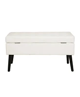 Storage Bench with Storage Bench for Bedroom End of Bed Bench Foot of Bed Bench Entryway Bench Storage Ottoman Bench 43.3" W x 17.7" White P
