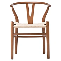Streamdale Furniture Wishbone Chairs for Dining Room, Soild Wood Weave Dining Chair, Armchair, Fully Assembled, Set of 2