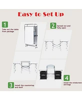 Sugift Folding Camping Table with Storage Organizer