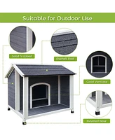 Outdoor Wooden Dog House, Waterproof Dog Cage, Windproof and Warm Dog Kennel, Dog Crates for Medium Dogs Pets Animals Easy to Assemble