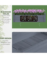 34"x34"x28" Raised Garden Bed, 2-Tier Elevated Wood Planter Box for Backyard, Patio to Grow Vegetables, Herbs, and Flowers, Gray
