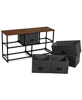 Sugift Dresser Storage Tower with 5 Foldable Cloth Storage Cubes