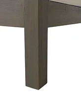 Brava X-Back Corner Bench-l With Coffee Table, White