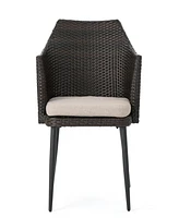 Stylish Outdoor Dining Chairs With Durable Faux Wood Legs And Water-Resistant Cushions