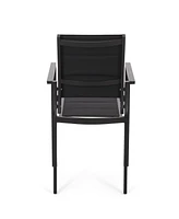 Streamdale Furniture Modern Aluminum Dining Chairs With Mesh Seating For Indoor And Outdoor Use