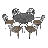 Streamdale Furniture (Cushions In Random Colors)-Piece Set Of Cast Aluminum Patio Furniture With Cushions