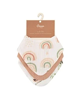 Crane Baby Infants Parker Rainbow/Butterfly Muslin Bib, 3-Pc. Set