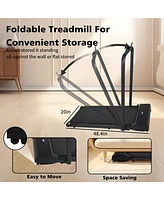 Simplie Fun Walking Pad Treadmill Under Desk 2 in 1 Folding Portable Treadmill for Home Office Walking Jogging Machine 240 lb Capacity Black