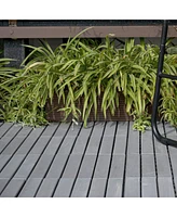 Streamdale Furniture 30 Pcs Interlocking Deck Tiles Striped Pattern, 12" x 12" Square Light Gray Acacia Hardwood Outdoor Flooring for Patio, Bancony,