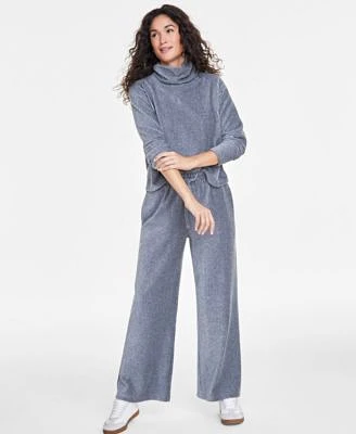 On 34th Womens Velour Turtleneck Wide Leg Pants Created For Macys