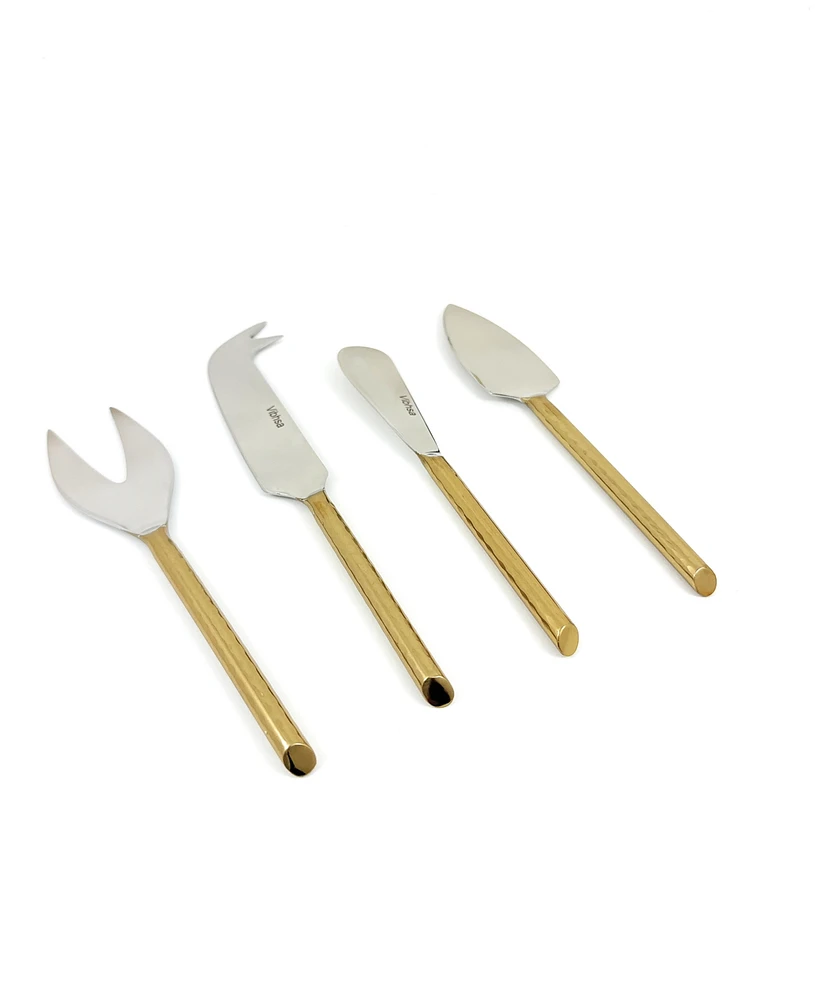 Vibhsa Hammered 4-Pc. Cheese Knives Set, Serving for 4