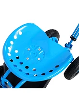 Simplie Fun Rolling Garden Scooter Garden Cart Seat with Wheels and Tool Tray, 360 Swivel Seat