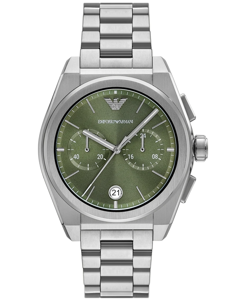 Emporio Armani Men's Chronograph Stainless Steel Bracelet Watch 43mm - Silver