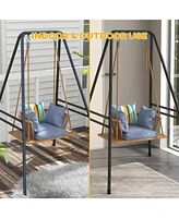 A-Shaped Hammock Chair Stand, Heavy Duty Swing Stand for Indoor & Outdoor Use, Max 330 lbs., Black