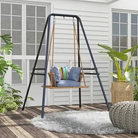 Simplie Fun A-Shaped Hammock Chair Stand, Heavy Duty Swing Stand for Indoor & Outdoor Use, Max 330 lbs., Black