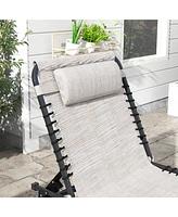 Streamdale Furniture 2-Pack Folding Chaise Lounge Chairs with Breathable Mesh and Adjustable Backrest