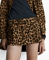 Mango Women's Leopard Skirt Pants