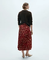 Mango Women's Printed Pleated Skirt