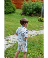 Bluey Boys Hawaiian Button Down Shirt and Shorts