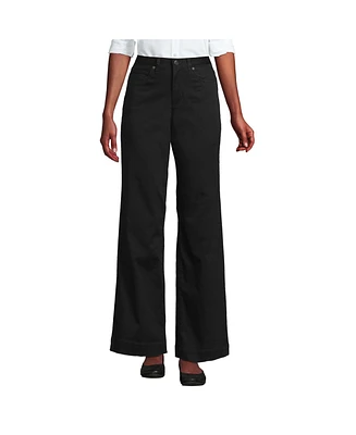 Lands' End Women's High Rise 5 Pocket Wide Leg Chino Pants