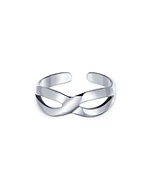 Bling Jewelry Infinity Shape Figure 8 Midi Toe Ring Thin Band .925 Silver Sterling