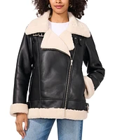 Vince Camuto Women's Faux-Shearling Aviator Jacket