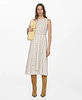 Mango Women's Check-Print Midi-Dress