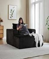 Streamdale Furniture 62.5-Inch Corduroy Sponge Sofa Lounge Chair, No Assembly Required, Fluffy Modern Sleeper Chair for Indoor Living Room Bedroom
