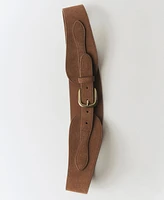 Mango Women's Wide Leather Belt