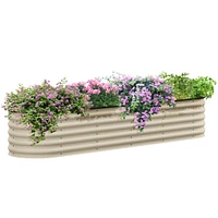 Simplie Fun 7.9' x 2' x 1.4' Galvanized Raised Garden Bed Kit, Outdoor Metal Elevated Planter Box with Safety Edging, Easy Diy Stock Tank for Growing