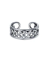 Bling Jewelry Infinity Swirl Wire Midi Wide Band Toe Ring Silver Sterling Mid Finger