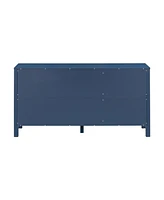 Sideboard with Curved Swirl Patterned Doors and Artistic Three-Door Design, Suitable for Living Rooms, Entrance and Study