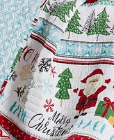 Levtex Merry Bright Ho Ho Holidays Reversible Quilted Throw, 50" x 60"