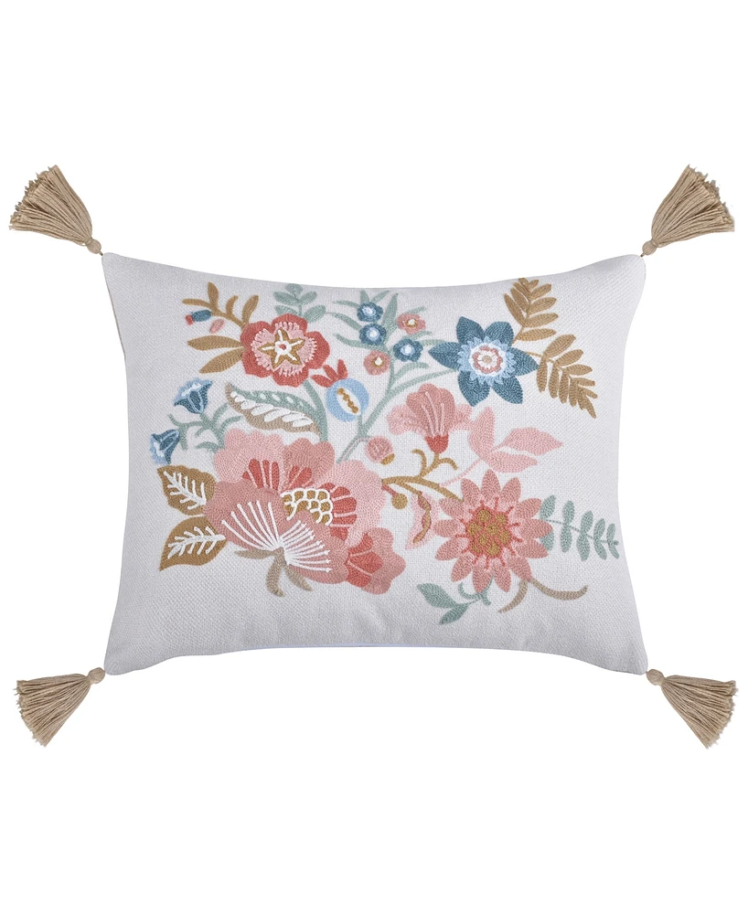 Levtex Lottie Embroidered Decorative Pillow, 14" x 18"