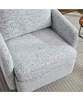 31.5" W Swivel Accent Chair and Comfy Round Accent Single Sofa Chair, 360 Degree Club Chair, Lounge Armchair for Living Room, Bedroom.Nursery.Whi