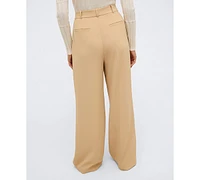 Kenneth Cole Women's High-Rise Wide-Leg Twill Pants