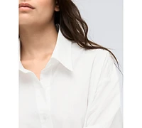 Kenneth Cole Women's Oversized Button-Front Boyfriend Shirt