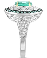 Effy Emerald (1-1/2 ct. t.w.) & Diamond (1/3 ct. t.w.) Ring in Sterling Silver